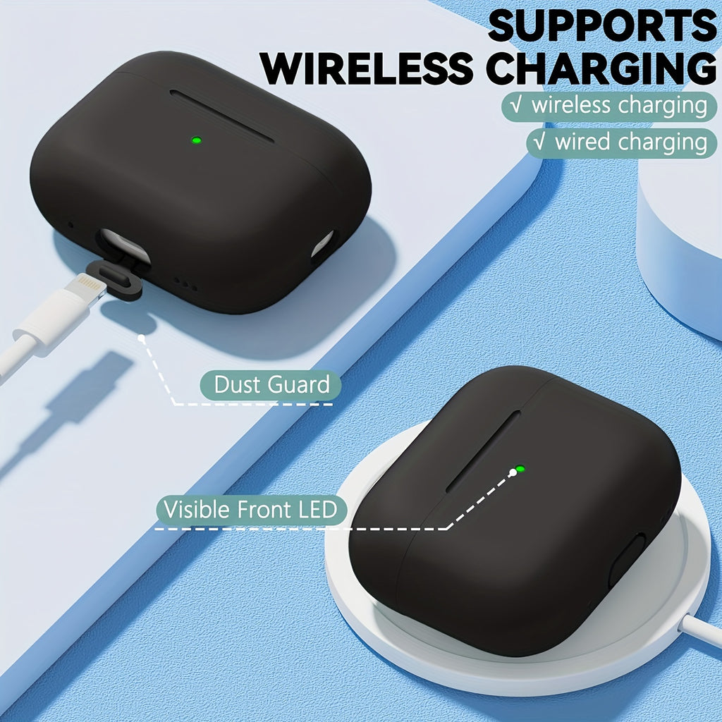 Kekoa for Airpods Pro 2nd Generation Case (2022/2023) with Cleaner Kit - Soft Silicone Protective Cover, LED Indicator Visibility, Includes Lanyard and Cleaning Pen for Women and Men - Black, Apple AirPod Pro 2 Gen Case Cover