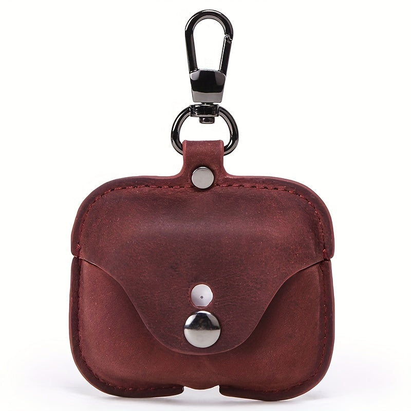 Luxury Italian Crazy Horse Leather Protective Case for AirPods Pro & 3 - Premium Cowhide Wireless Earbud Cover