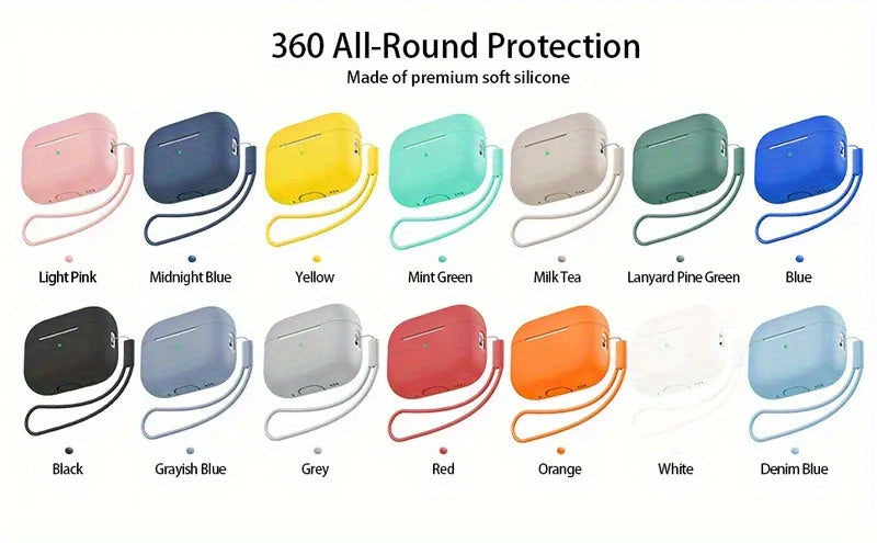 Kekoa for Airpods Pro 2nd Generation Case (2022/2023) with Cleaner Kit - Soft Silicone Protective Cover, LED Indicator Visibility, Includes Lanyard and Cleaning Pen for Women and Men - Black, Apple AirPod Pro 2 Gen Case Cover