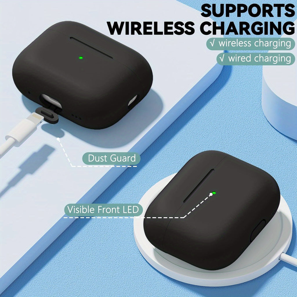 Kekoa for Airpods Pro 2nd Generation Case (2022/2023) with Cleaner Kit - Soft Silicone Protective Cover, LED Indicator Visibility, Includes Lanyard and Cleaning Pen for Women and Men - Black, Apple AirPod Pro 2 Gen Case Cover