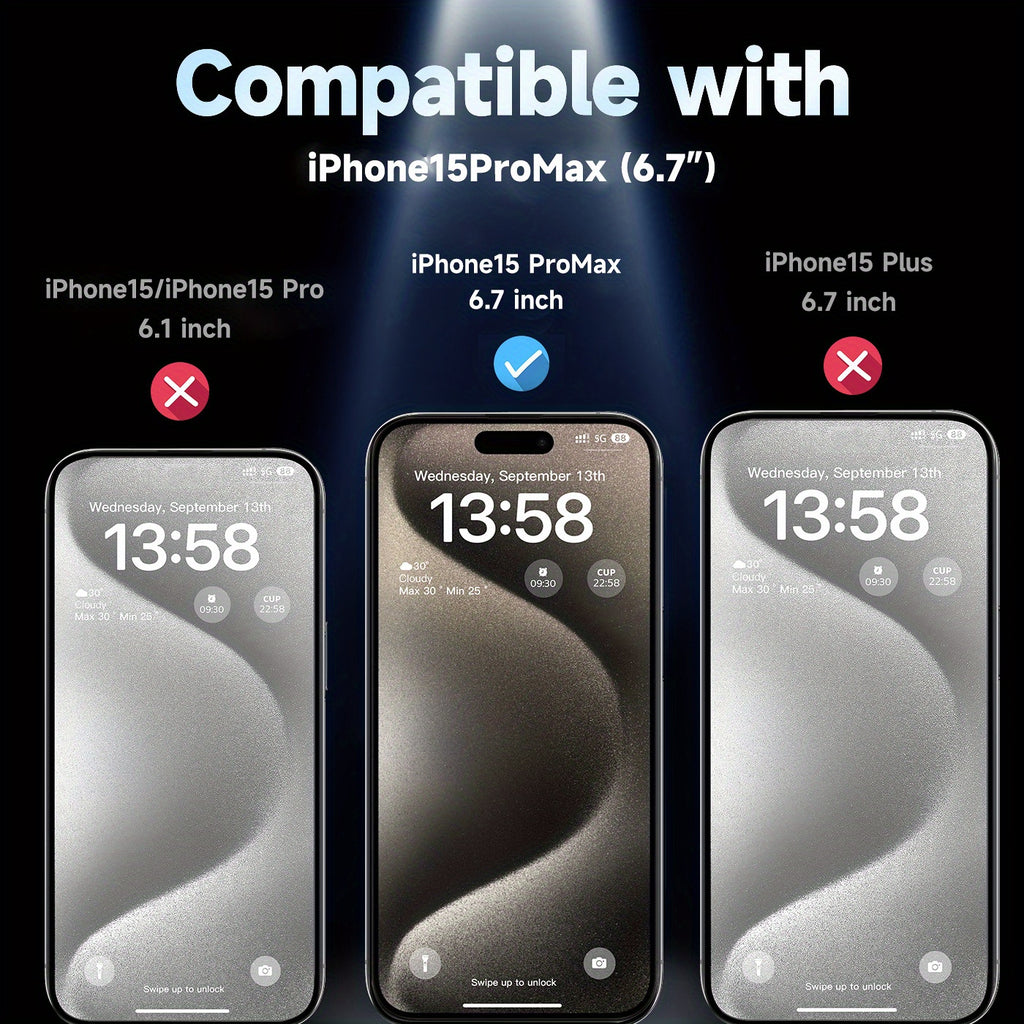 MAGIC JOHN 2 Pack for iPhone 15 Pro Max 6.7 inch Tempered Glass Screen Protector, Auto Dust-Elimination Installation, Bubble Free, Dynamic Island Compatible, HD Clear, Easy Installation