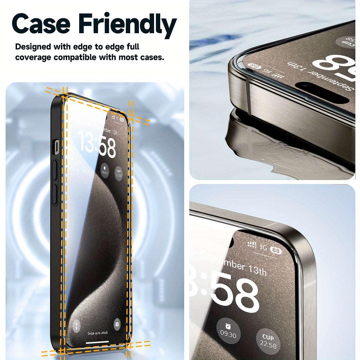 MAGIC JOHN 2 Pack for iPhone 15 Pro Max 6.7 inch Tempered Glass Screen Protector, Auto Dust-Elimination Installation, Bubble Free, Dynamic Island Compatible, HD Clear, Easy Installation