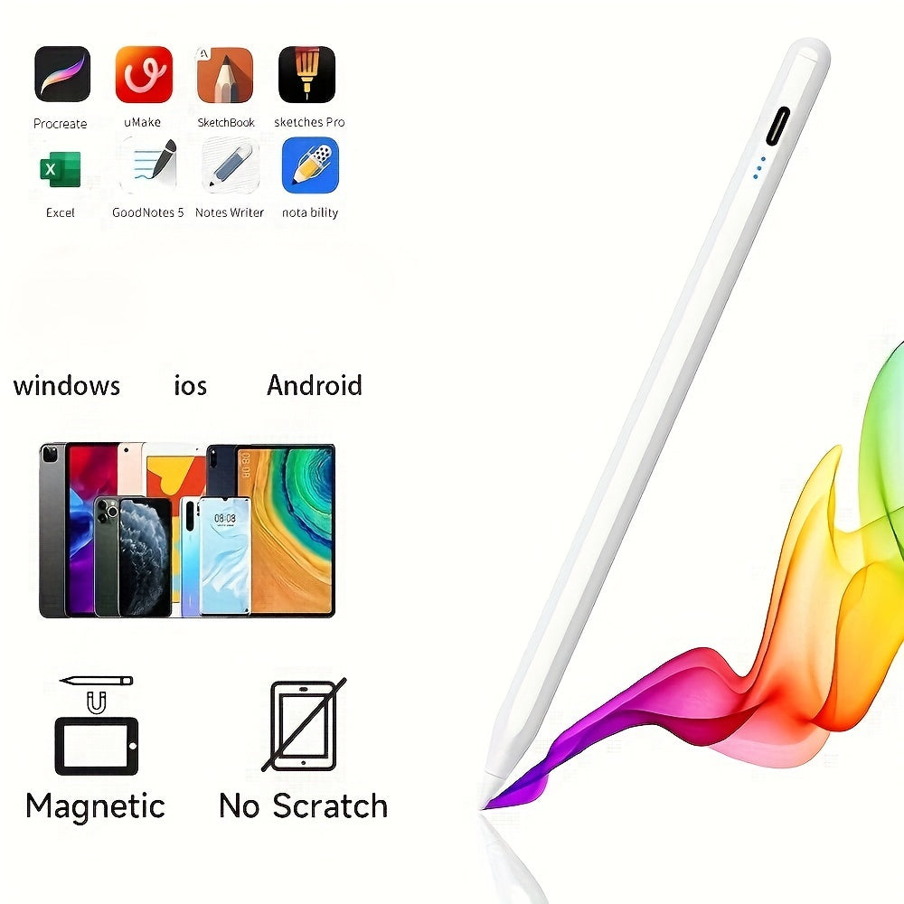 Stylus Pen For IPad (2018-2024) With Fast Charging & Palm Rejection, Compatible With Apple IPad Pro M4 2024, IPad Air M2 2024, IPad Pro 11/12.9 Inch, IPad 10-6th, IPad Air 5th-3rd, IPad Mini 6/5th