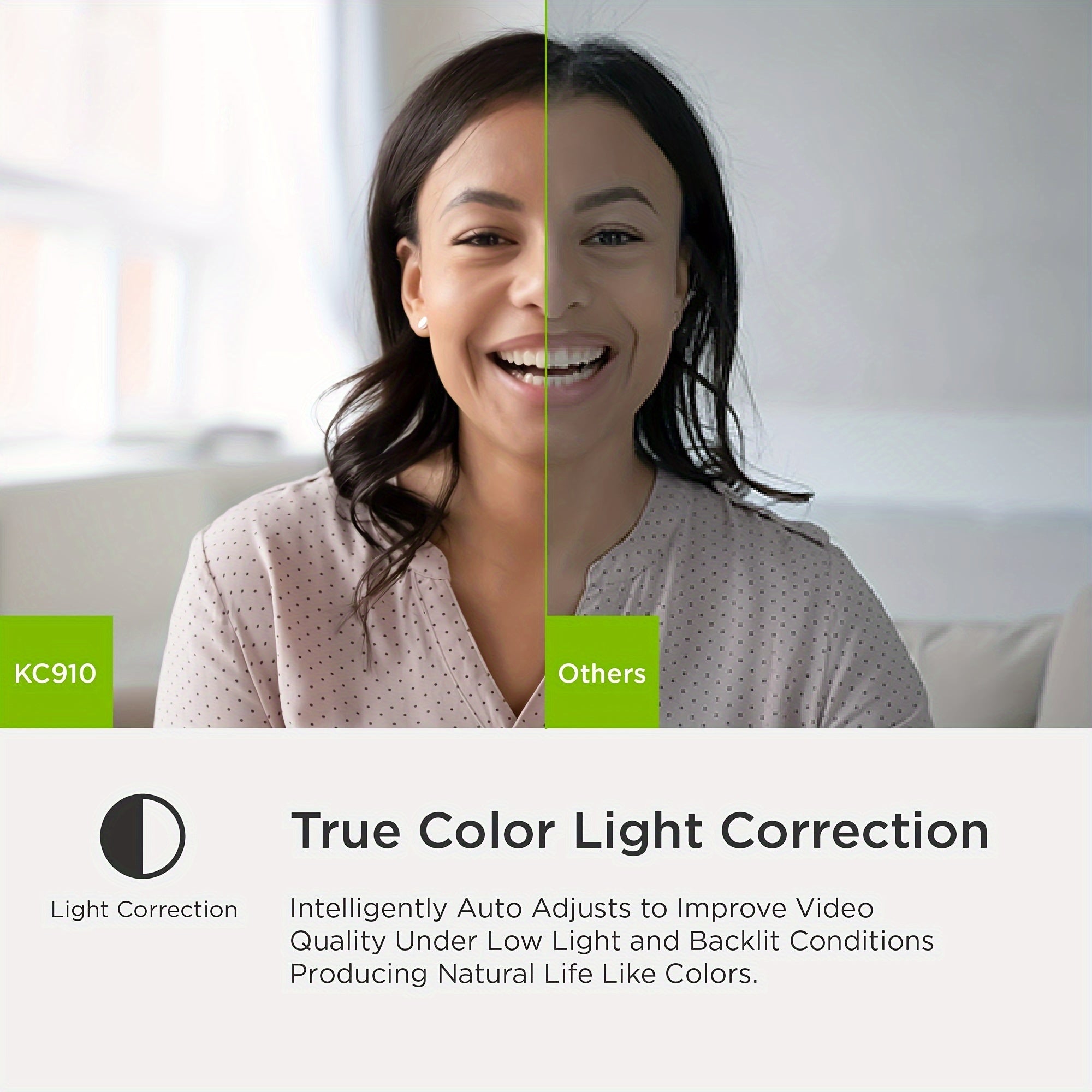 Kovoq HD 1080p Streaming Webcam with Microphone and Auto Color/Light Correction, 96° Wide Angle USB Web Camera, Plug and Play, for Video Conferencing and Gaming, Youtube/Zoom/Skype, Laptop Mac Desktop