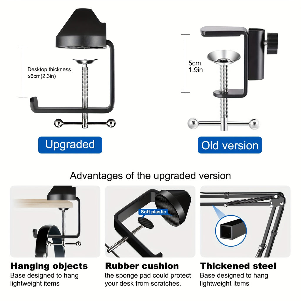 Microphone Arm, Aokeo AK-35 Microphone Desktop Stand - Microphone Suspension Rod Scissor Arm Stand Suitable For Blue Snowman, Blue Snowball ICE, QuadCast, Elgato