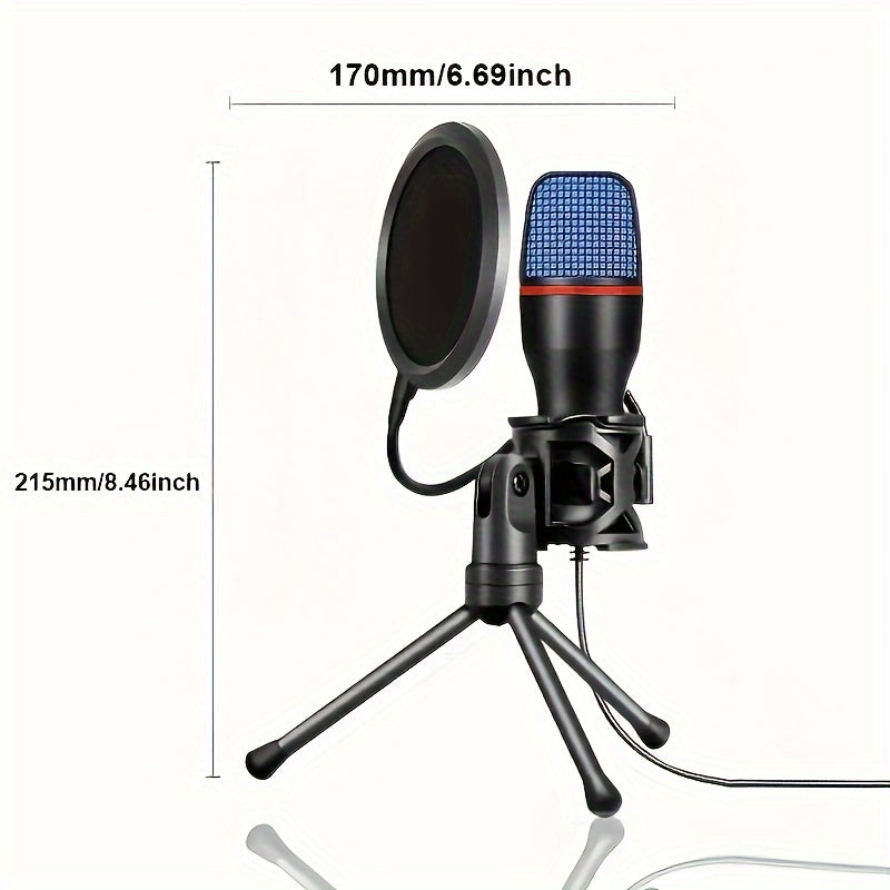 USB Streaming Podcast PC Microphone with RGB Lighting, Tripod Stand & Pop Filter, USB-C Connectivity, Small Diaphragm Condenser Mic, Plug & Play with Laptops and Desktop Computers, No Battery Required