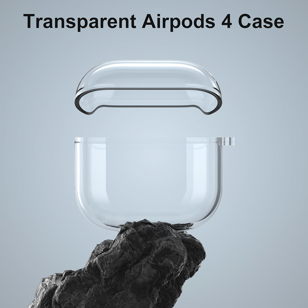 Clear Case for AirPods 4 with Active Noise Cancellation - Anti-Yellowing, Includes Cleaner Kit & Lanyard