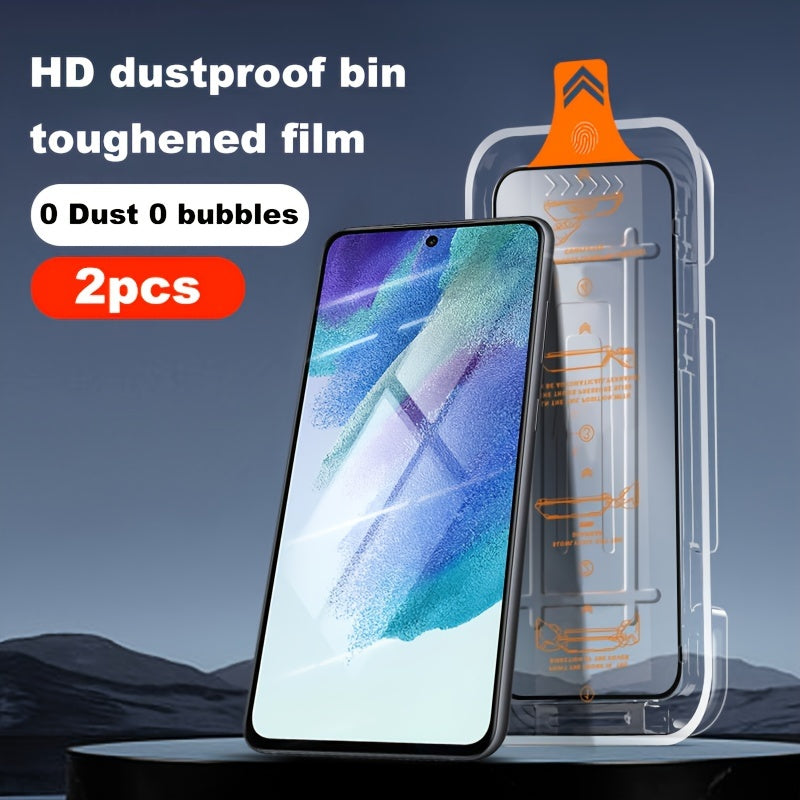 2 Pieces Tempered Film With Instant Stick Box, Suitable For Samsung Galaxy S23 Plus Screen Protector Film With Dust-free Compartment Instant Stick Box Tempered Film To Protect The Full Screen Of The Phone For Samsung Galaxy S