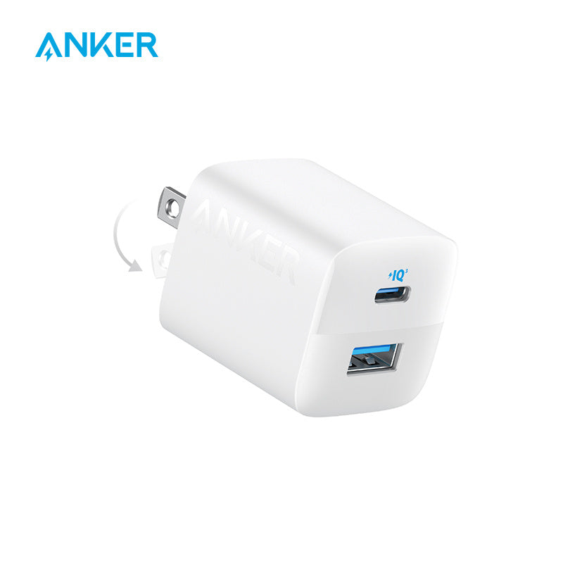 USB C Charger 33W, Anker 323 Charger, 2 Port Compact Charger with Foldable Plug for iPhone 15/15 Plus/15 Pro/15 Pro Max/14/13, Pixel, Galaxy, iPad/iPad Mini and More (Cable Not Included) - White