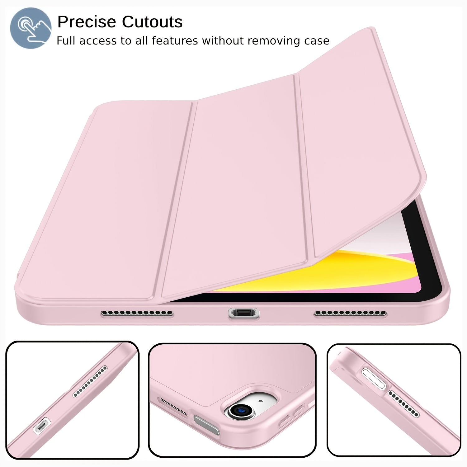 for iPad (A16) Case/for iPad 10th Generation Case [11-Inch 2025/10.9 Inch 2022] with Pencil Holder, Trifold Stand Smart Cover with Soft TPU Back, Auto Wake/Sleep
