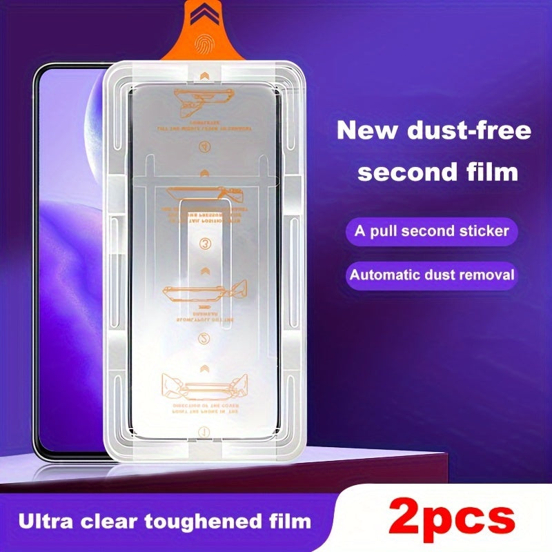 2 Pieces Tempered Film With Instant Stick Box, Suitable For Samsung Galaxy S23 Plus Screen Protector Film With Dust-free Compartment Instant Stick Box Tempered Film To Protect The Full Screen Of The Phone For Samsung Galaxy S