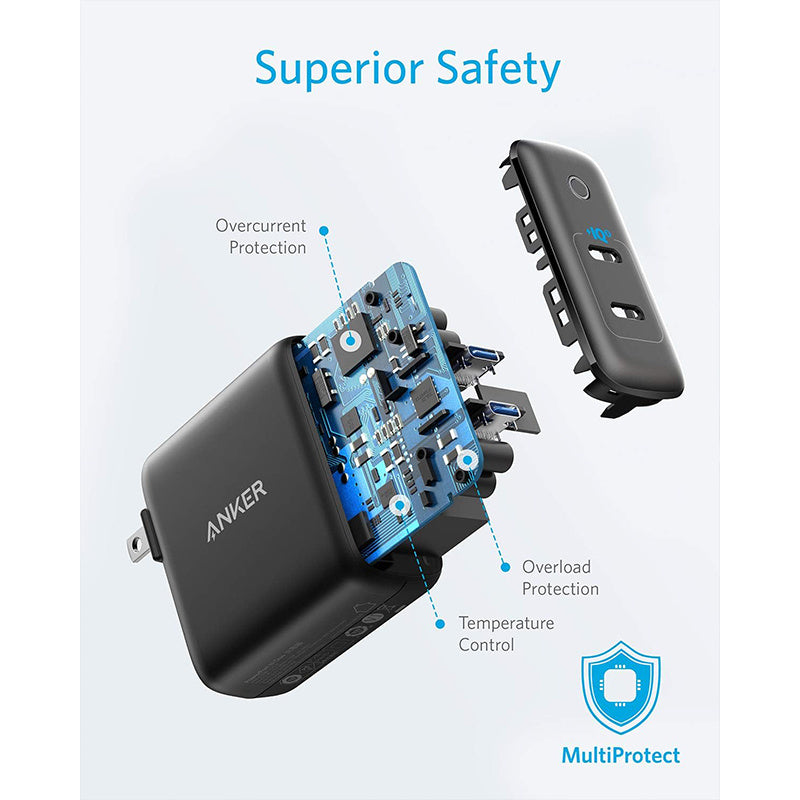 USB C Charger, Anker 40W 2-Port PIQ 3.0, PowerPort III Duo Type C Foldable Fast Charger, Power Delivery for iPhone 14/14 Plus/14 Pro/14 Pro Max/13, Galaxy, Pixel, iPad/iPad Mini, and More