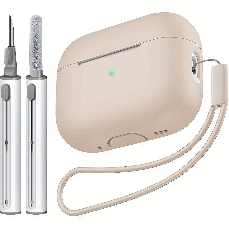 Kekoa for Airpods Pro 2nd Generation Case (2022/2023) with Cleaner Kit - Soft Silicone Protective Cover, LED Indicator Visibility, Includes Lanyard and Cleaning Pen for Women and Men - Black, Apple AirPod Pro 2 Gen Case Cover