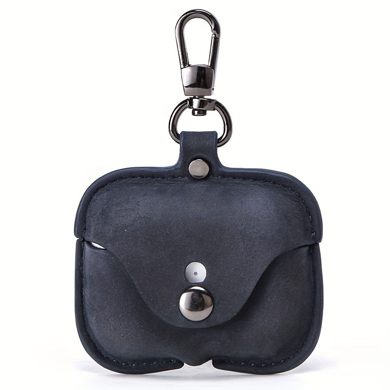 Luxury Italian Crazy Horse Leather Protective Case for AirPods Pro & 3 - Premium Cowhide Wireless Earbud Cover