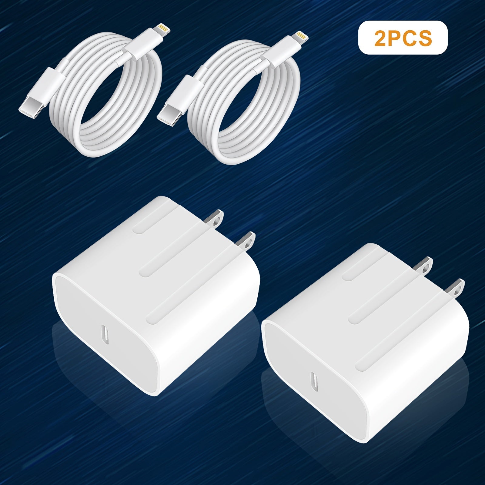 For IPhone Charger MFi Certified Super Fast Charging IPad Charger USB C Wall Charger Fast Charging 4FT Cable 2-PCS
