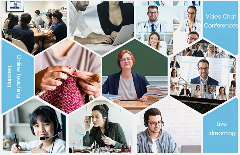 1080P HD Full Web Camera with Microphone, USB Powered, Auto Exposure, Fixed Focus, Prime Lens, for Video Conferencing, Online Meetings, Student Classroom, and Work Use