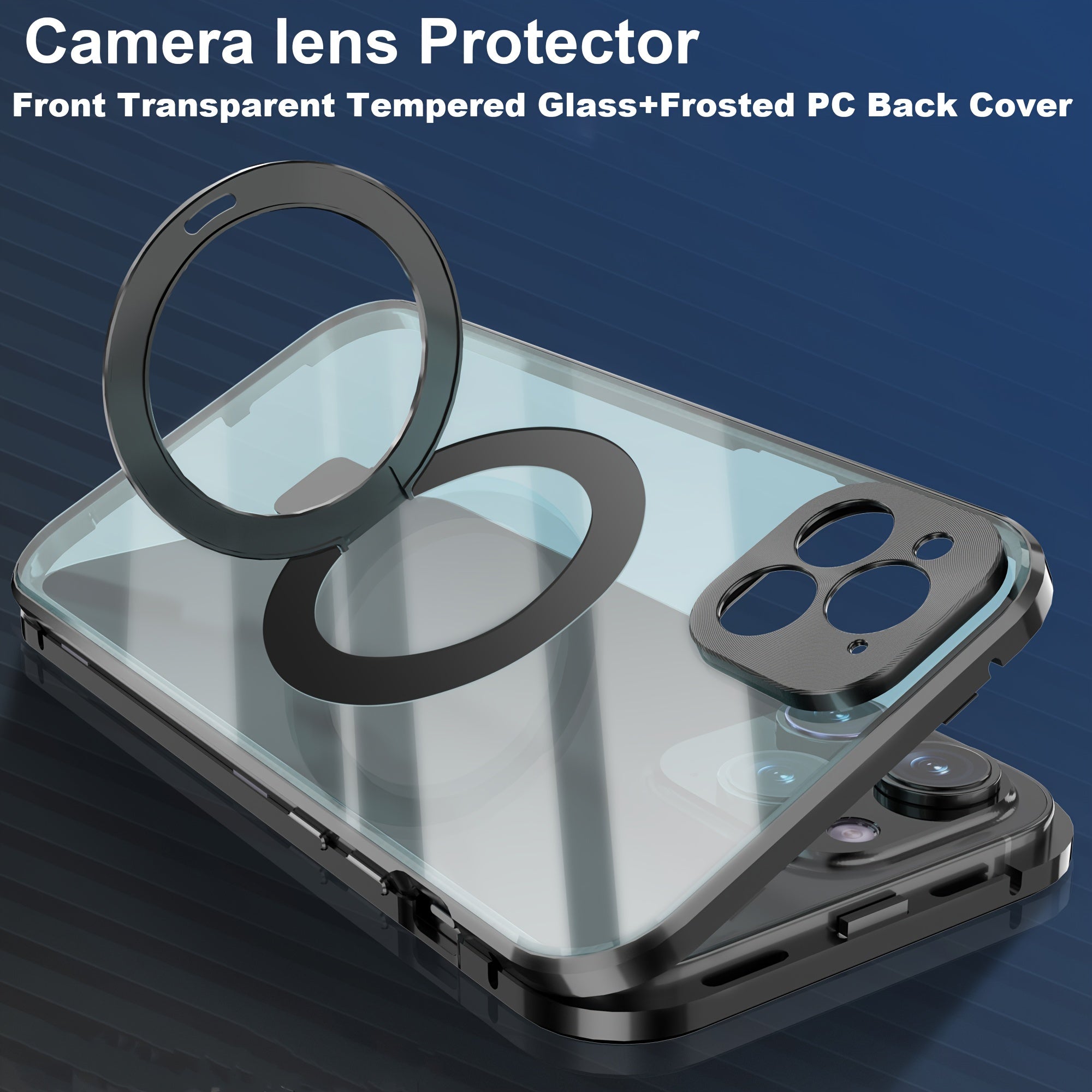 Full Body 360 Protector Cover Front+Back Phone Case For Iphone 12/12 Pro/12 Promax/13/13 Pro/13 ProMax/14/14 Plus/14Pro/14 ProMax/15 Pro/15/15 Plus/15 ProMax, With Lens Protection, Screen Protection And Stand, With Magnetic,