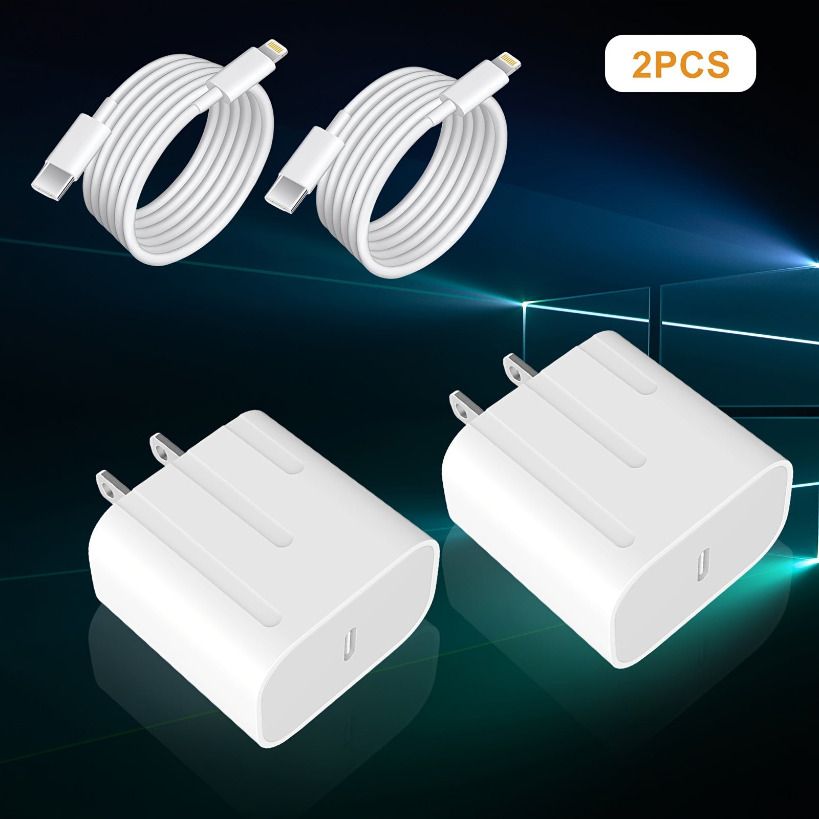 For IPhone Charger MFi Certified Super Fast Charging IPad Charger USB C Wall Charger Fast Charging 4FT Cable 2-PCS