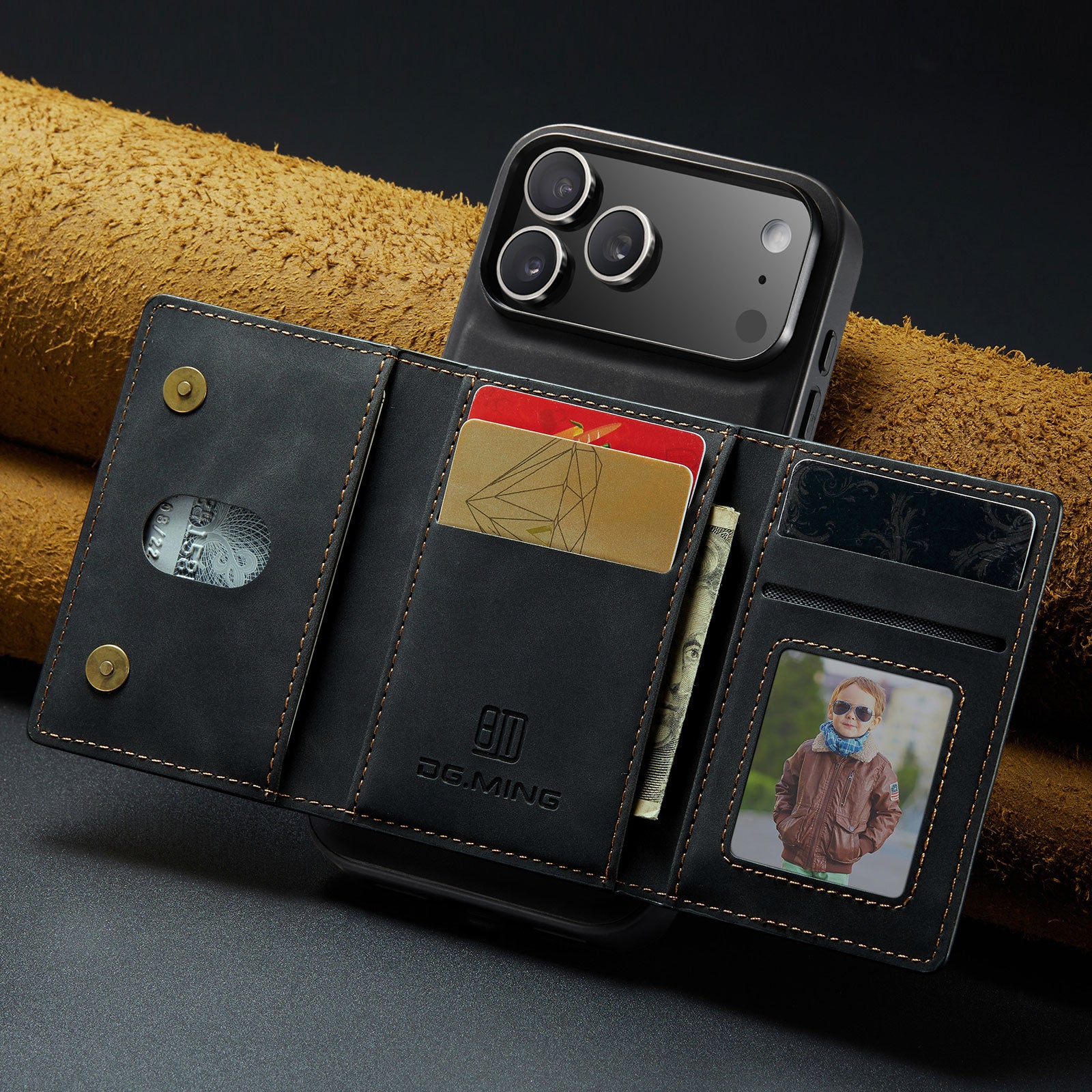 2-in-1 Magnetic Wallet Phone Case with Card Holder | PU Leather Shockproof Detachable Stand Cover for iPhone 17/16/15/14/13/12/11 Pro Max