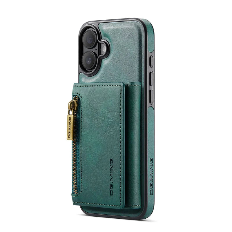 Premium Luxury Wallet Phone Case with Zipper 2 in 1 Detachable Wallet Case with Multi Card Slots for IPhone16 15 14 Pro Max