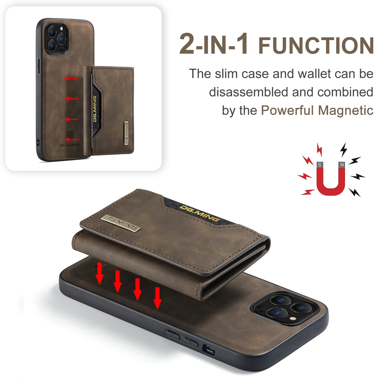 Hot Selling Magnetic PU Leather Phone Case Wallet for iPhone 17 11 12 13 14 15 16 Pro Max X XS XSMax XR 7 8 With Card Holder