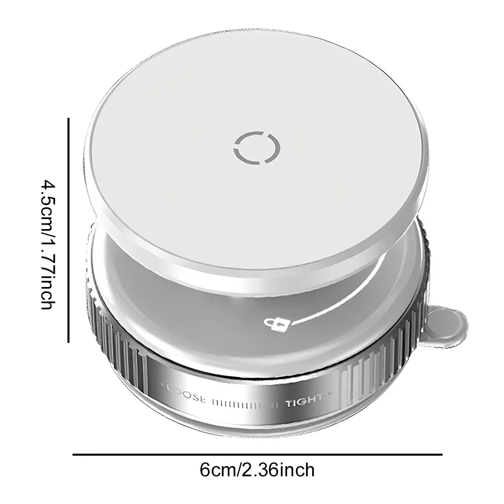 Vacuum Suction Cup Magnetic Holder Double-Sided Automatic Mobile 360° Rotation Phone Holder for iPhone 12-16 Smartphone