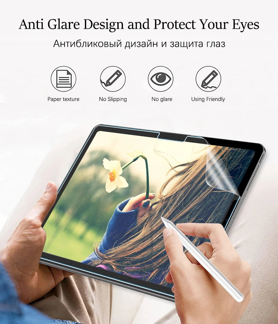 2Pcs Paper Feel Like Screen Protector for iPad 11th Generation 10th 9th 8th 7th 6th 5th 4th 3th 2th 11 A16 Film No Glass