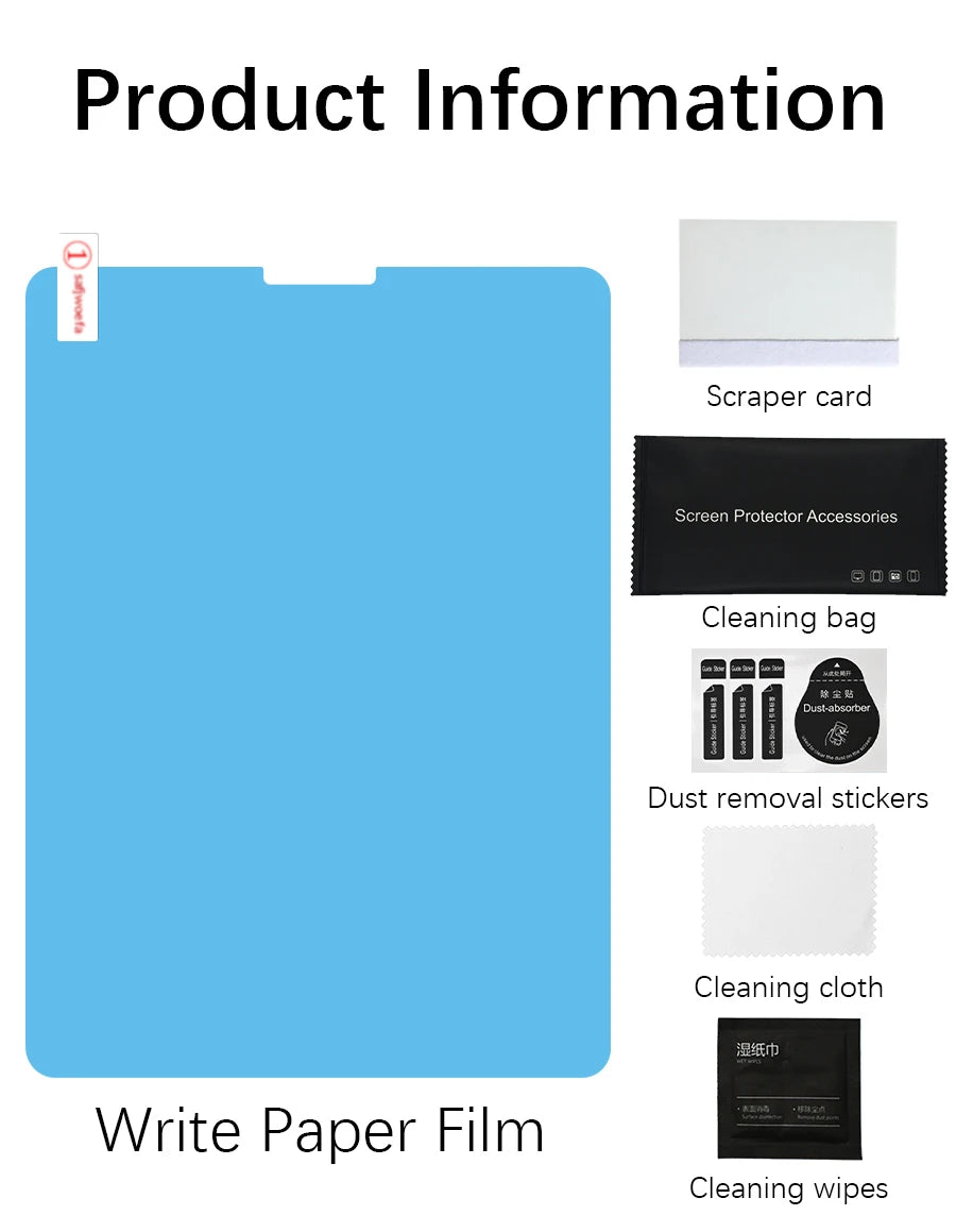 Like Paper Film For Ipad Pro 13 11 M4 M2 2024 12.9 10 9 9th 10th Generation Screen Protector For Ipad Air 5 4 3 Mini 6 8th Matte