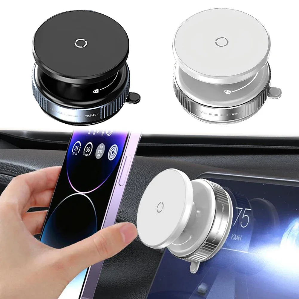 Vacuum Suction Cup Magnetic Holder Double-Sided Automatic Mobile 360° Rotation Phone Holder for iPhone 12-16 Smartphone