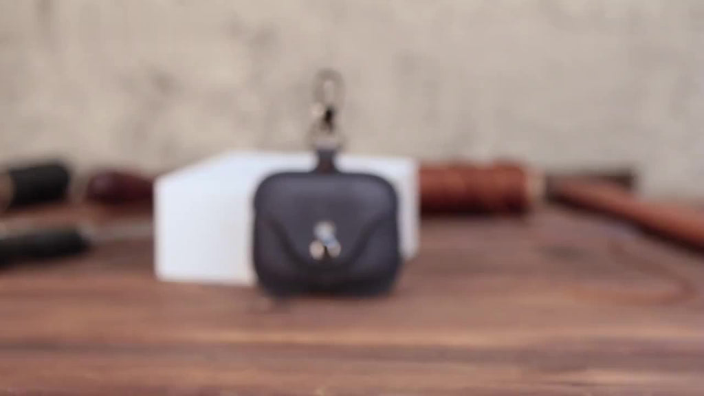 Luxury Italian Crazy Horse Leather Protective Case for AirPods Pro & 3 - Premium Cowhide Wireless Earbud Cover