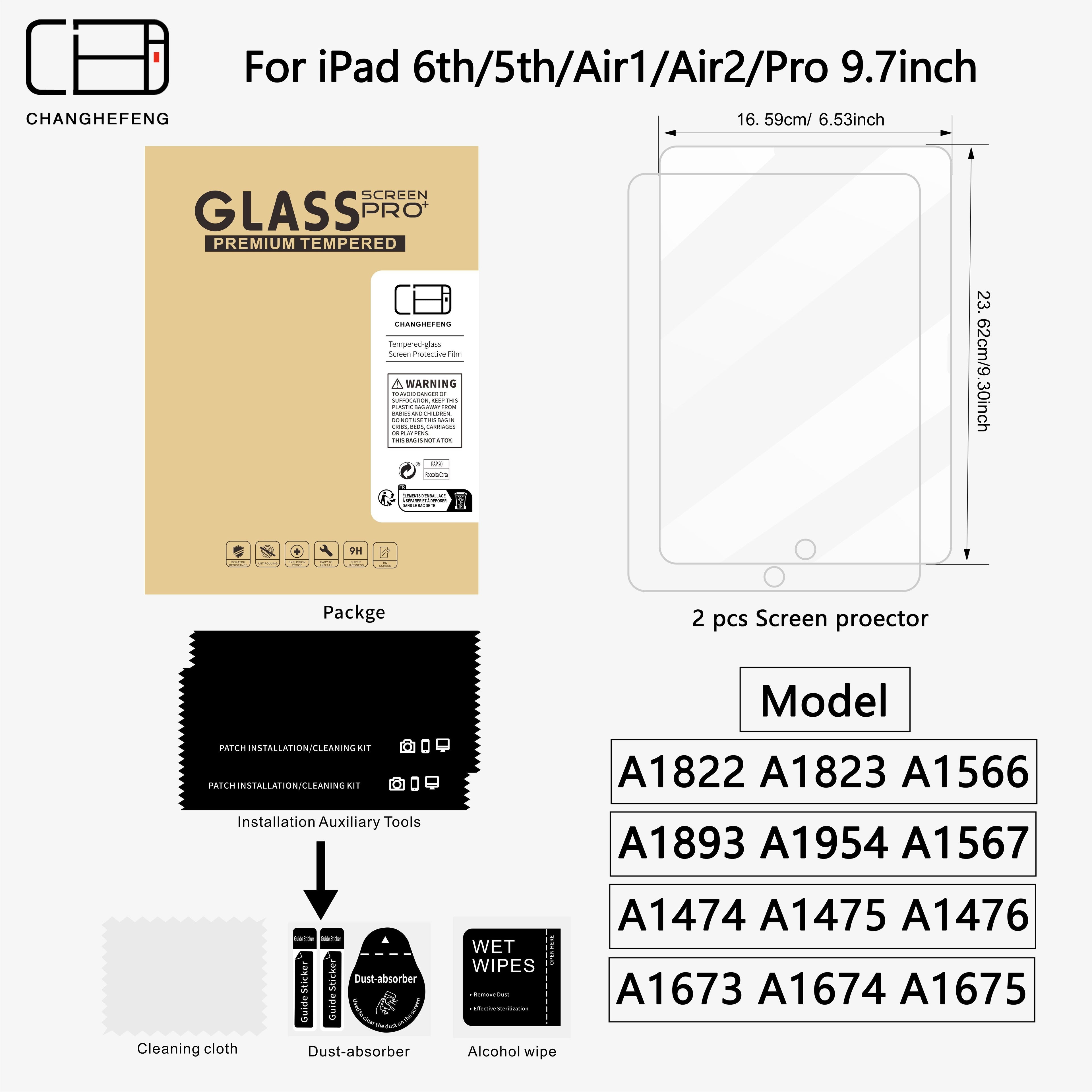 This Is a Pack of 2 Tempered Glass Screen Protectors for Ipad Models Including The 11Th, 10Th, 9Th, 8Th, 7Th, 6Th, 5Th, Air 7, Air 6, Air 5, Air 4, Air 3, Mini 7, Mini 6, Mini 5, And Mini 4 (2018/2020/2019/2020/2022/2023/2024