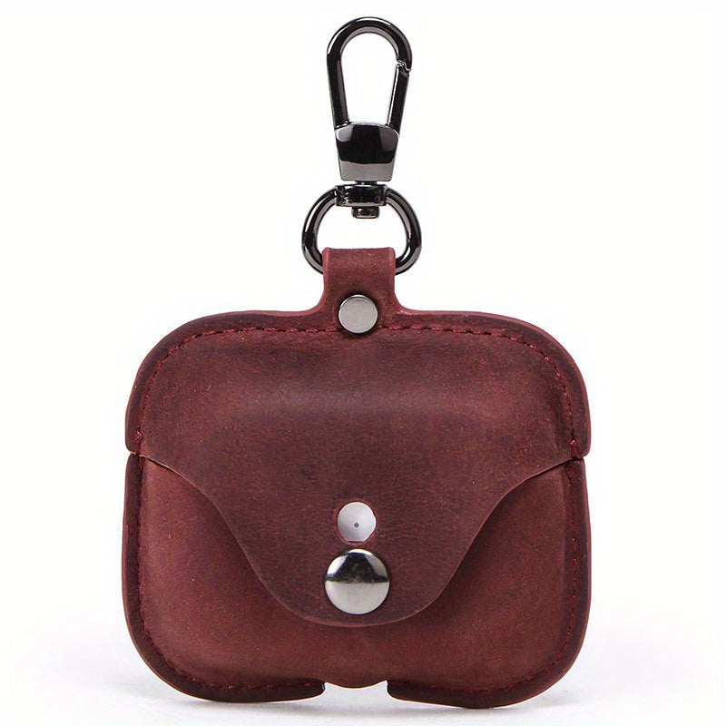 Luxury Italian Crazy Horse Leather Protective Case for AirPods Pro & 3 - Premium Cowhide Wireless Earbud Cover