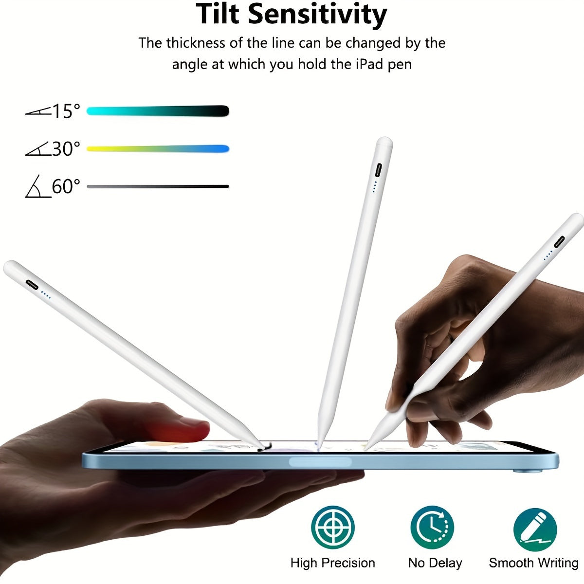 Stylus Pen for iPad - Fast Charging, Compatible with Apple Pencil 2nd Gen, iPad 9th/10th Gen, iPad Pro 11/12.9 3/4/5 Gen, iPad Mini 5/6, iPad 6/7/8, iPad Air 3/4/5, and More (2018-2024)