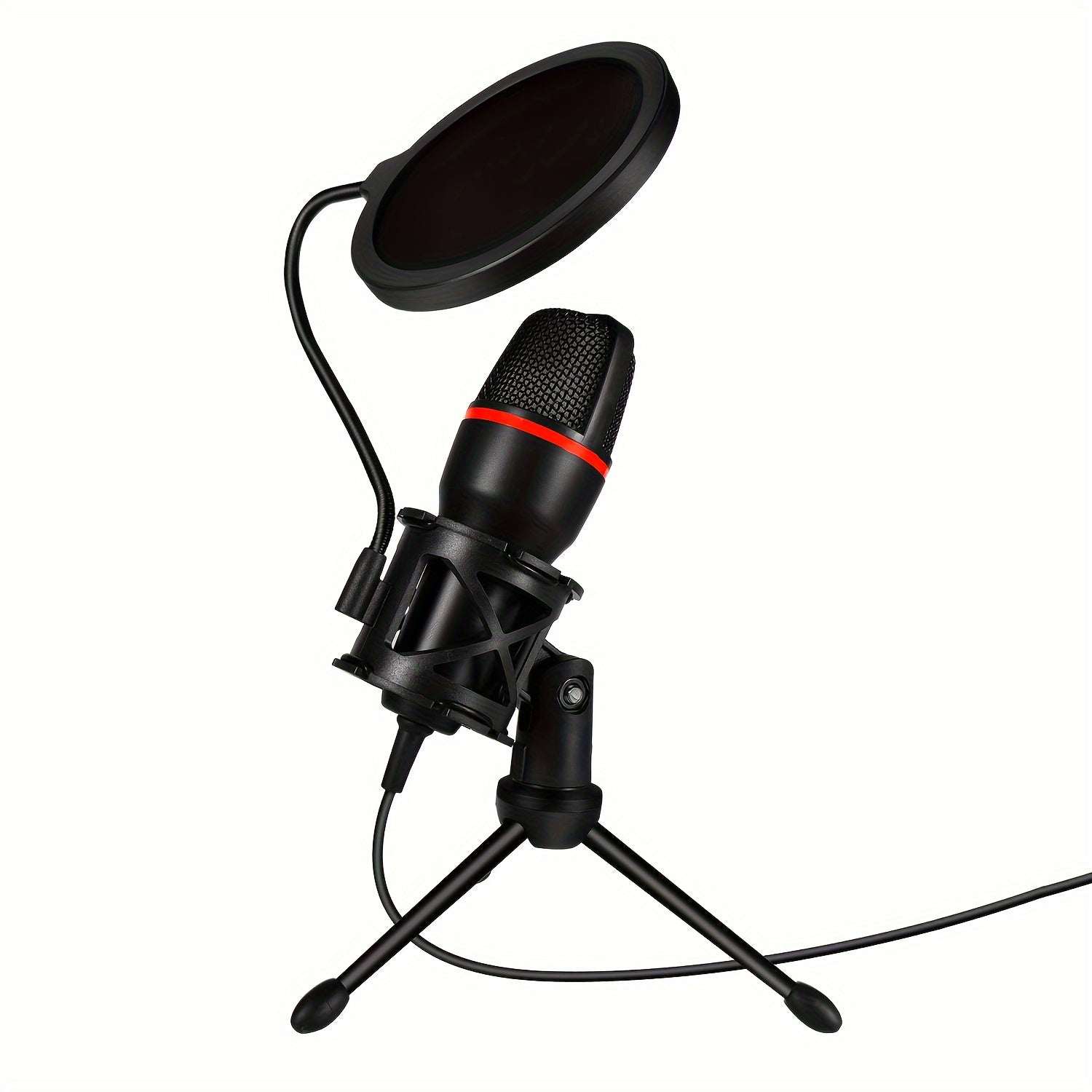USB Streaming Podcast PC Microphone with RGB Lighting, Tripod Stand & Pop Filter, USB-C Connectivity, Small Diaphragm Condenser Mic, Plug & Play with Laptops and Desktop Computers, No Battery Required