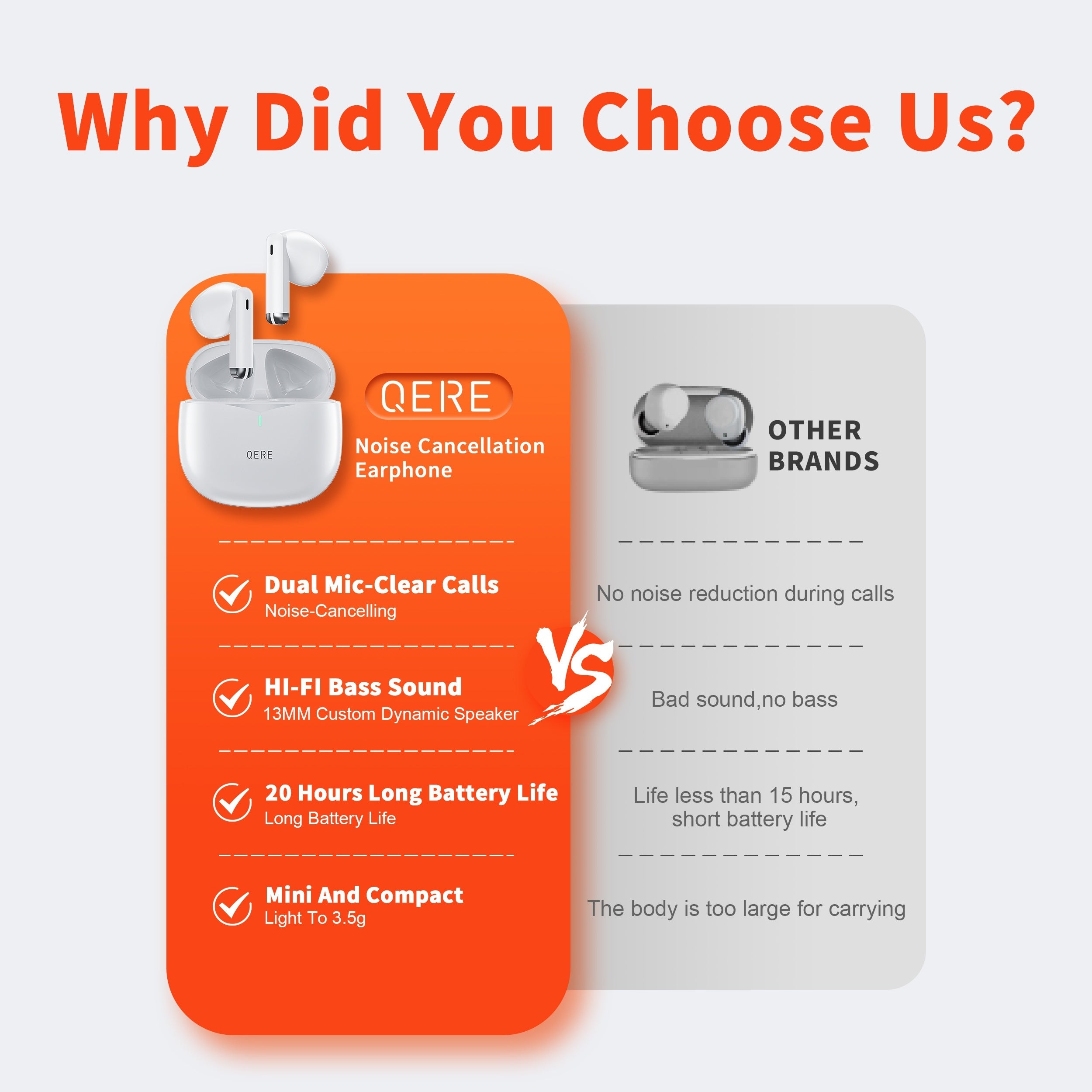 Wireless Headphones, QERE E28, NEW TWS, HD Microphone, HIFI Earphones, Earbud