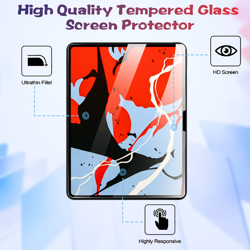 This Is a Pack of 2 Tempered Glass Screen Protectors for Ipad Models Including The 11Th, 10Th, 9Th, 8Th, 7Th, 6Th, 5Th, Air 7, Air 6, Air 5, Air 4, Air 3, Mini 7, Mini 6, Mini 5, And Mini 4 (2018/2020/2019/2020/2022/2023/2024