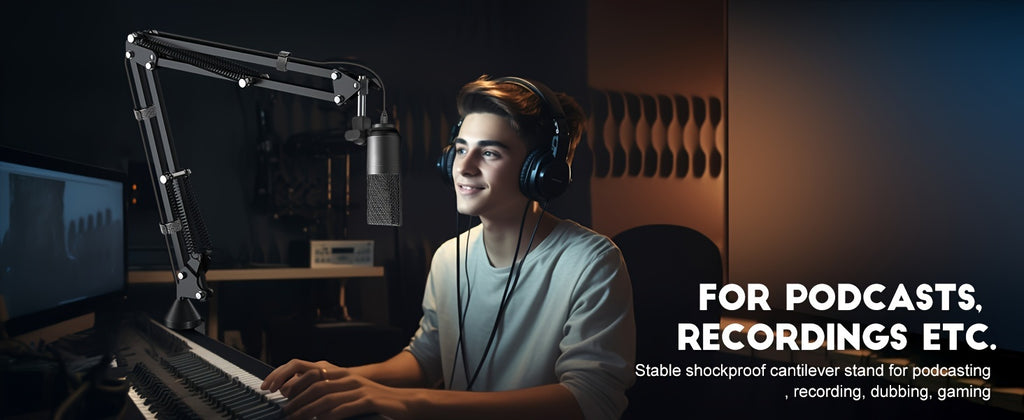 Microphone Arm, Aokeo AK-35 Microphone Desktop Stand - Microphone Suspension Rod Scissor Arm Stand Suitable For Blue Snowman, Blue Snowball ICE, QuadCast, Elgato