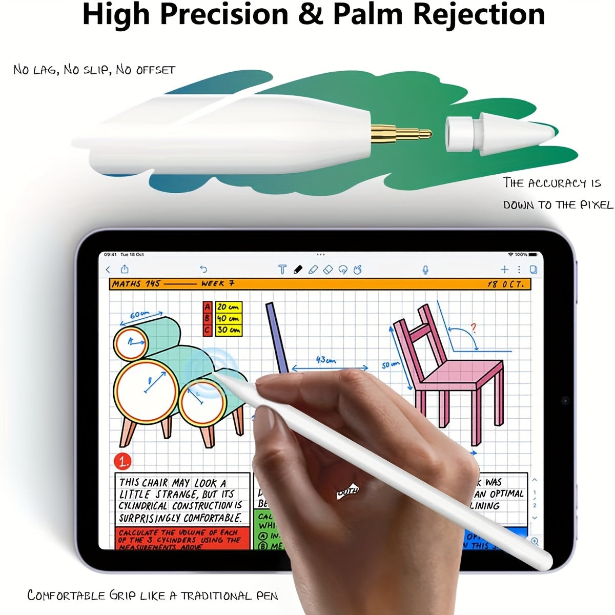 Stylus Pen for iPad - Fast Charging, Compatible with Apple Pencil 2nd Gen, iPad 9th/10th Gen, iPad Pro 11/12.9 3/4/5 Gen, iPad Mini 5/6, iPad 6/7/8, iPad Air 3/4/5, and More (2018-2024)