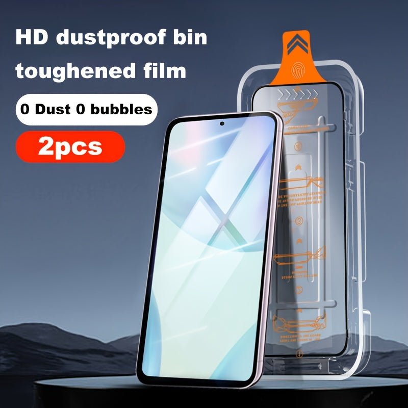 2 Pieces Tempered Film With Instant Stick Box, Suitable For Samsung Galaxy S23 Plus Screen Protector Film With Dust-free Compartment Instant Stick Box Tempered Film To Protect The Full Screen Of The Phone For Samsung Galaxy S