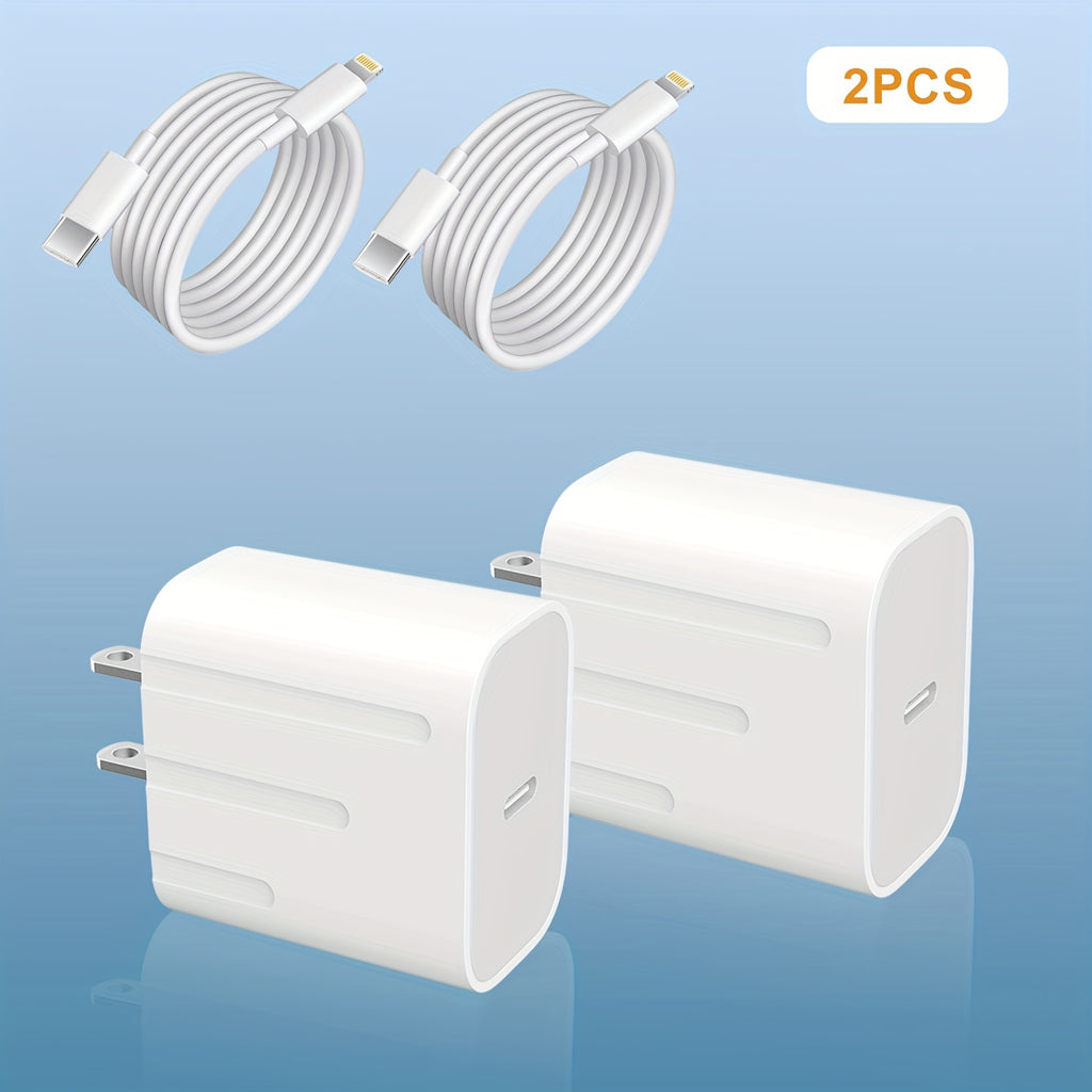 For IPhone Charger MFi Certified Super Fast Charging IPad Charger USB C Wall Charger Fast Charging 4FT Cable 2-PCS