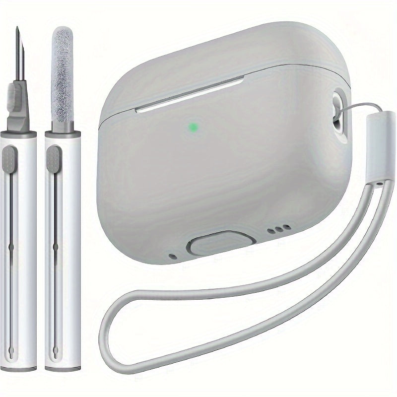 Kekoa for Airpods Pro 2nd Generation Case (2022/2023) with Cleaner Kit - Soft Silicone Protective Cover, LED Indicator Visibility, Includes Lanyard and Cleaning Pen for Women and Men - Black, Apple AirPod Pro 2 Gen Case Cover