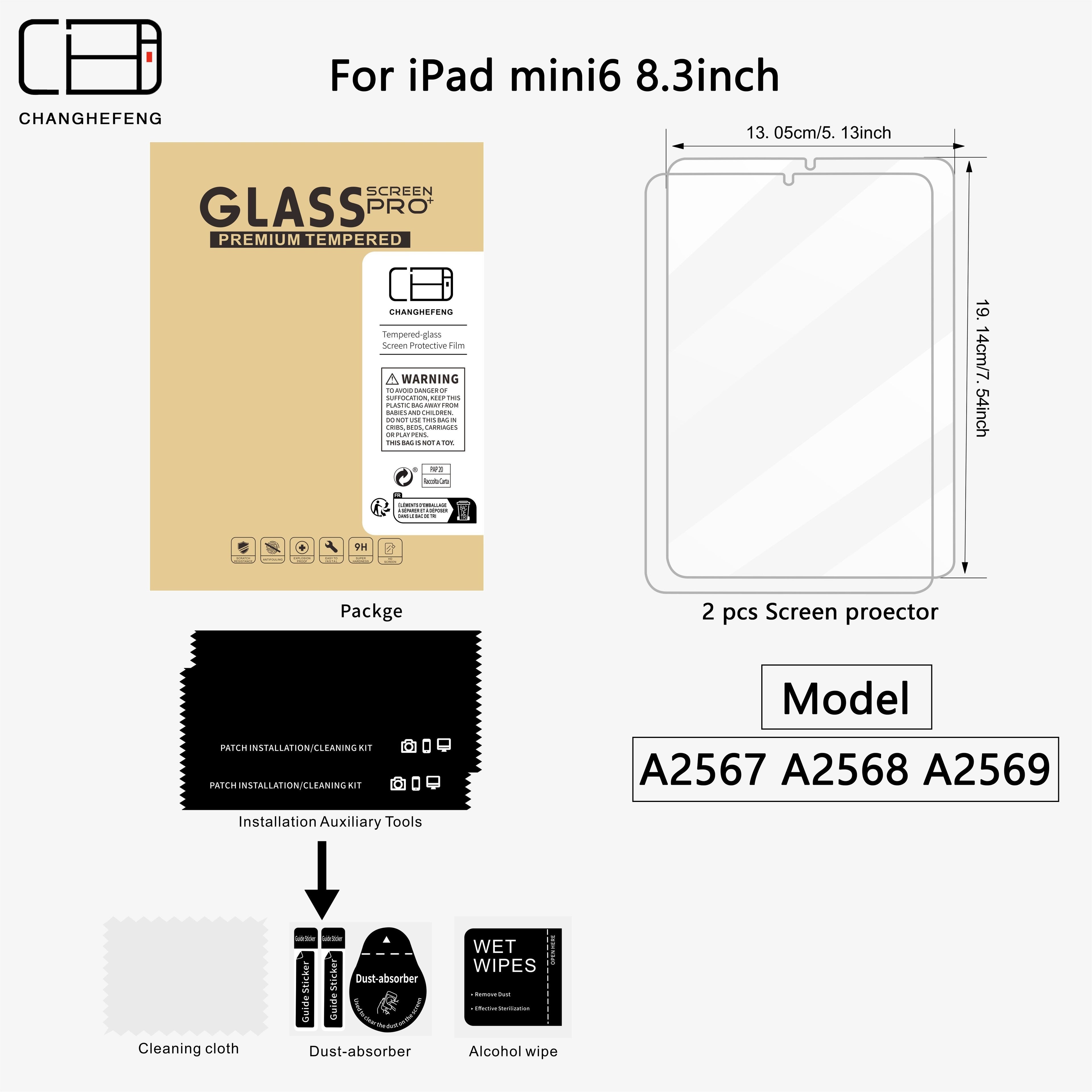 This Is a Pack of 2 Tempered Glass Screen Protectors for Ipad Models Including The 11Th, 10Th, 9Th, 8Th, 7Th, 6Th, 5Th, Air 7, Air 6, Air 5, Air 4, Air 3, Mini 7, Mini 6, Mini 5, And Mini 4 (2018/2020/2019/2020/2022/2023/2024