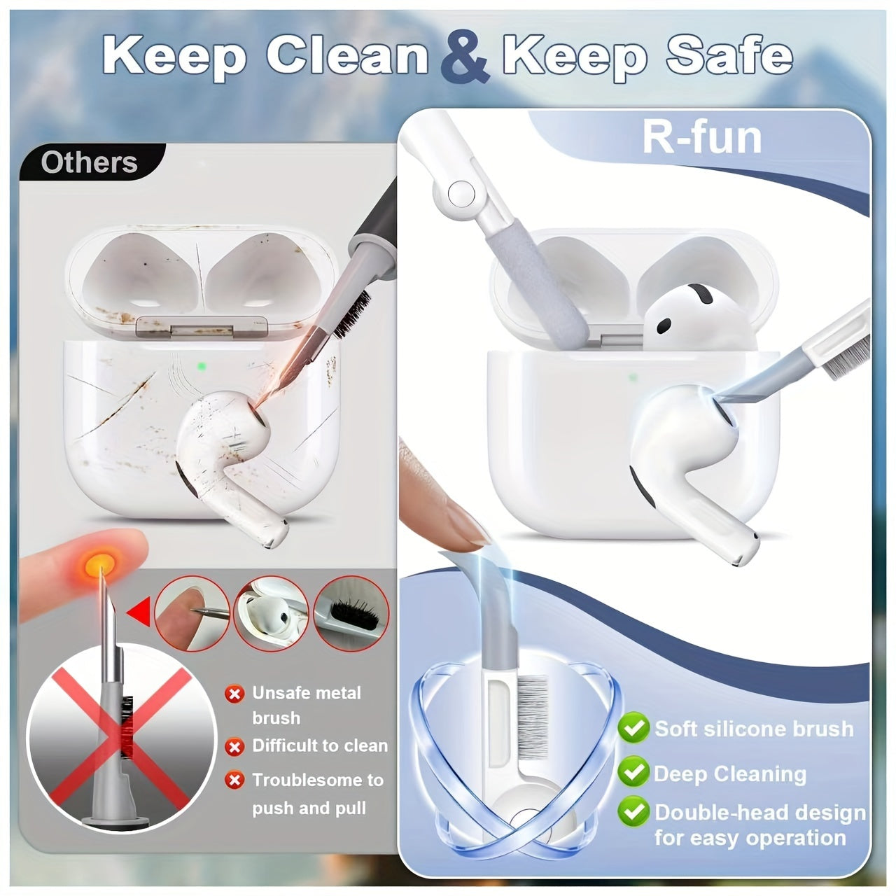 Clear Case for AirPods 4 with Active Noise Cancellation - Anti-Yellowing, Includes Cleaner Kit & Lanyard