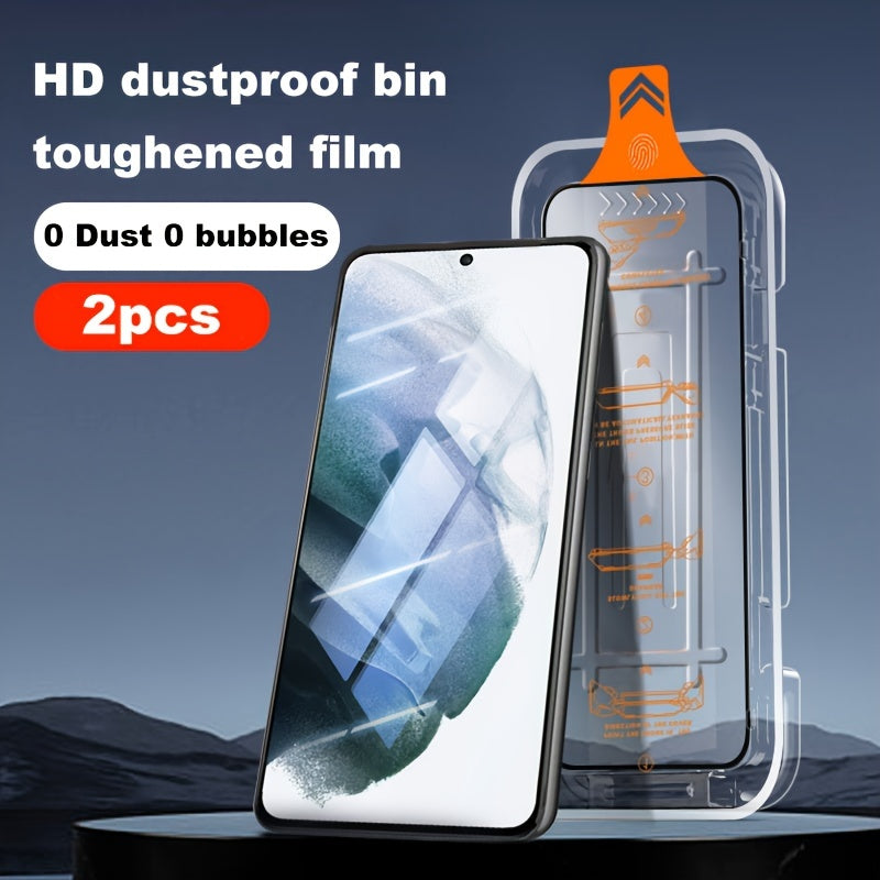 2 Pieces Tempered Film With Instant Stick Box, Suitable For Samsung Galaxy S23 Plus Screen Protector Film With Dust-free Compartment Instant Stick Box Tempered Film To Protect The Full Screen Of The Phone For Samsung Galaxy S
