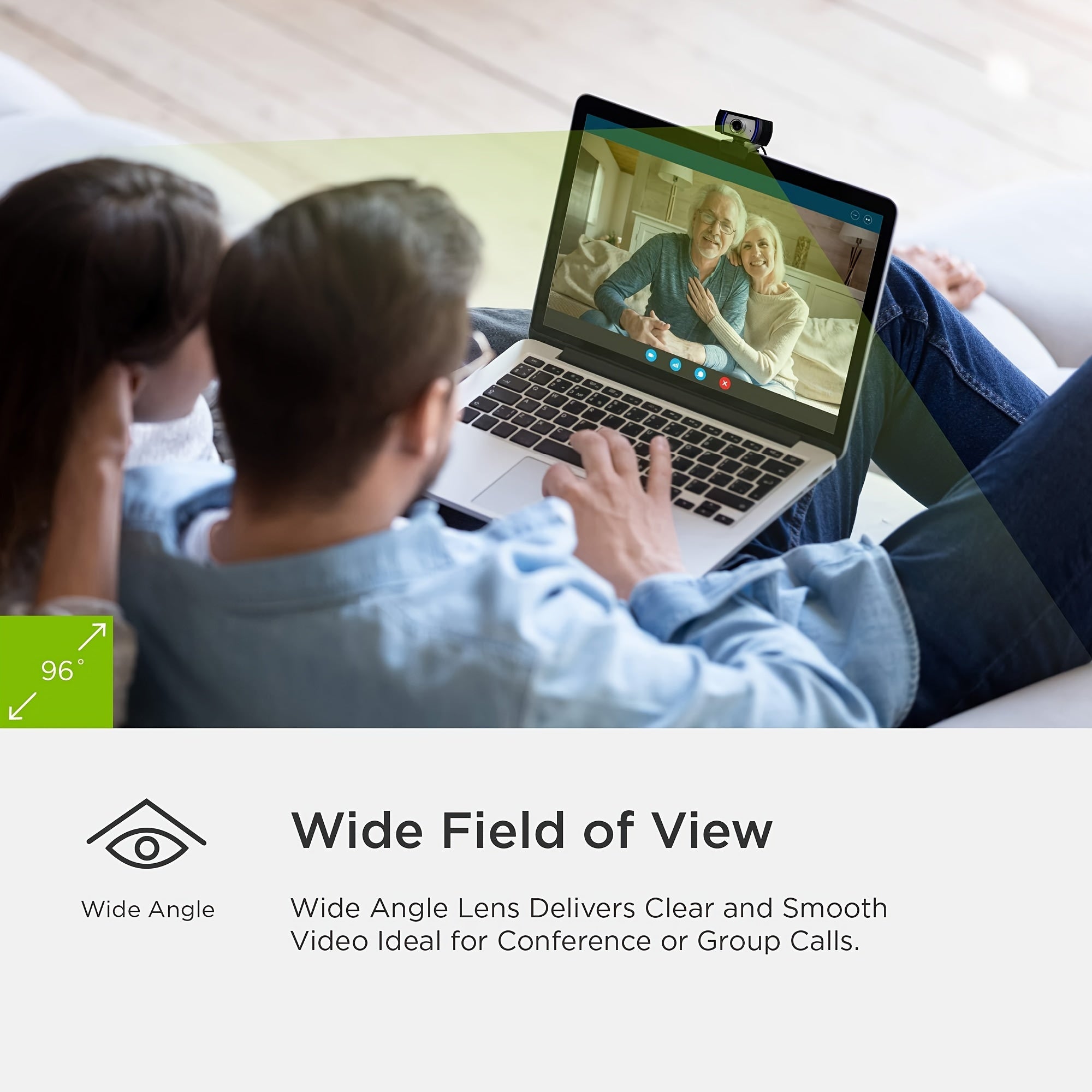 Kovoq HD 1080p Streaming Webcam with Microphone and Auto Color/Light Correction, 96° Wide Angle USB Web Camera, Plug and Play, for Video Conferencing and Gaming, Youtube/Zoom/Skype, Laptop Mac Desktop